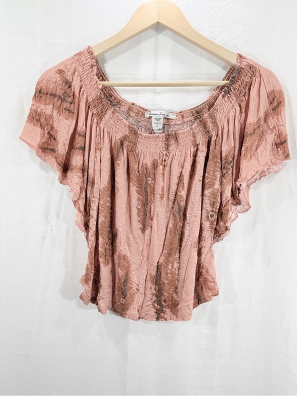American Rag Dusty Pink Smocked Blouse